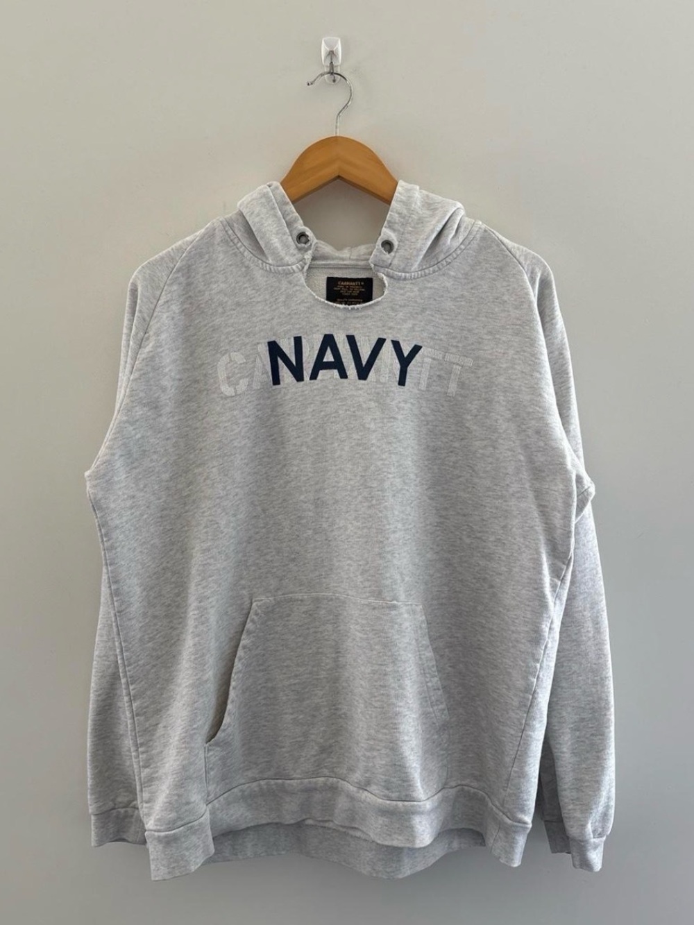 Carhartt WIP Navy Naval Raglan Hooded Sweatshirt Hoodie Size L